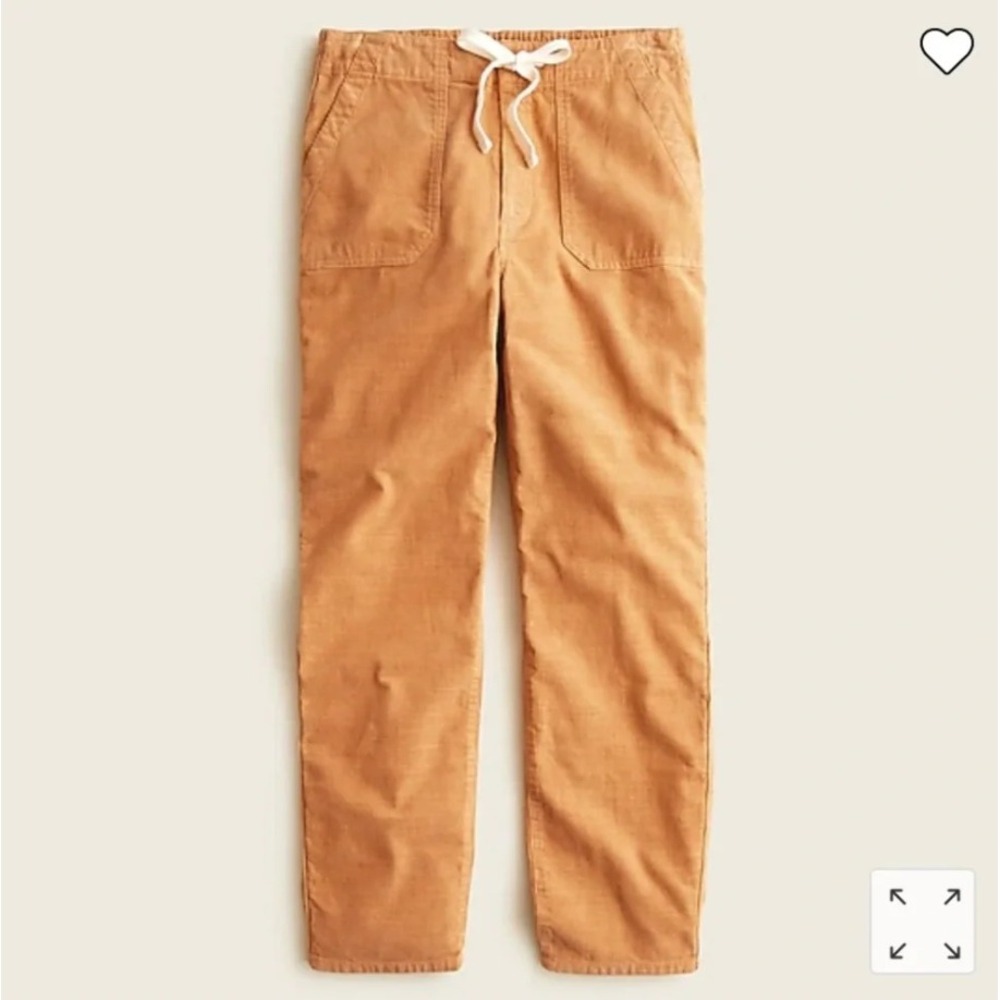 J.Crew Corduroy Pants Women M Brown Camp Drawstring Utility Straight Fall Preppy